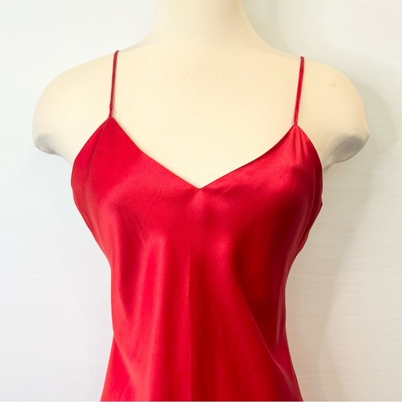 90s Victoria’s Secret Silk Cherry Red Vintage NWT NOS Midi Slip Dress M - Picture 2 of 9